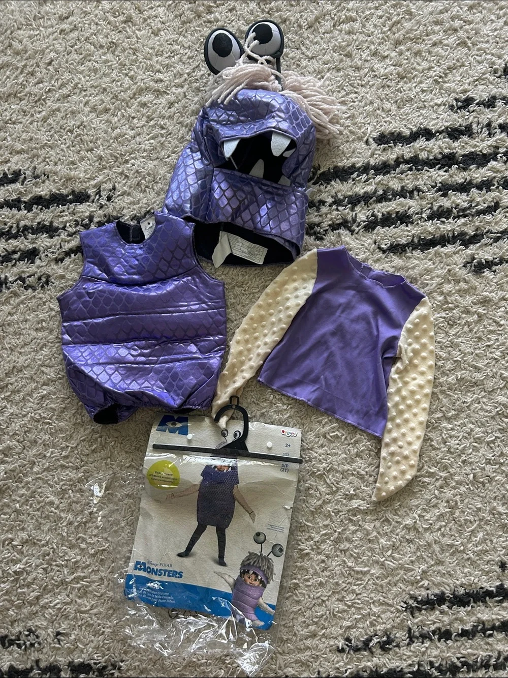 Purple Monster Kids Costume Set with Cream Sleeves